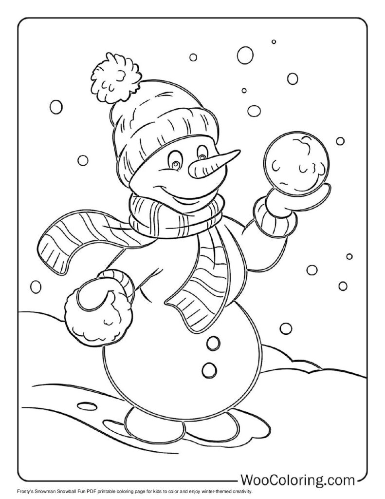 100  Snowman coloring pages  Free PDF To Print  - 4