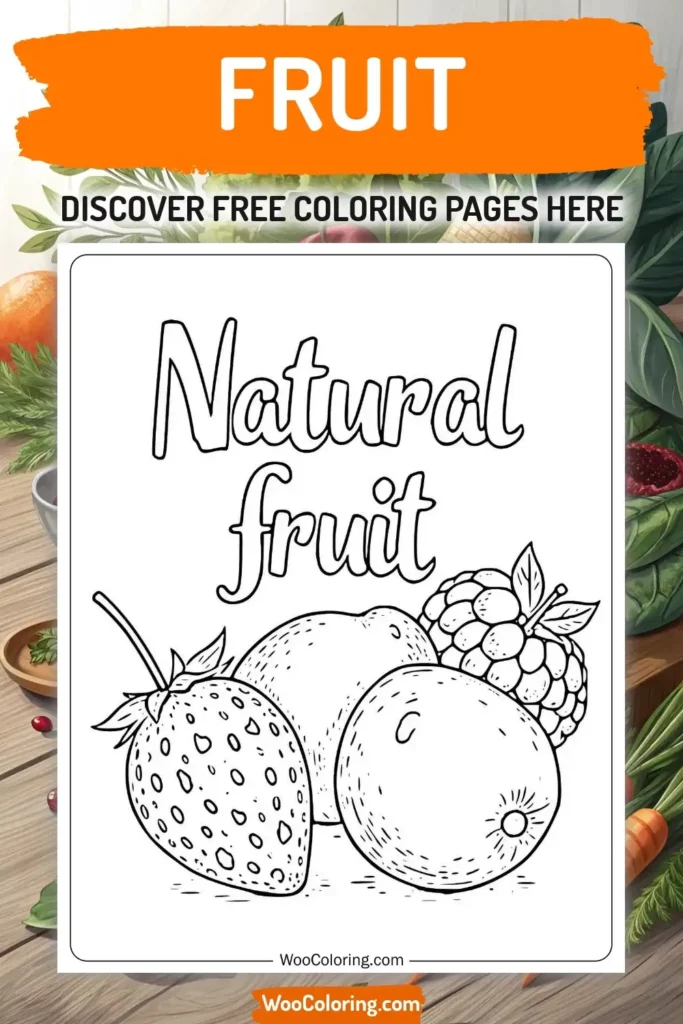 Fruit coloring pages designs with food