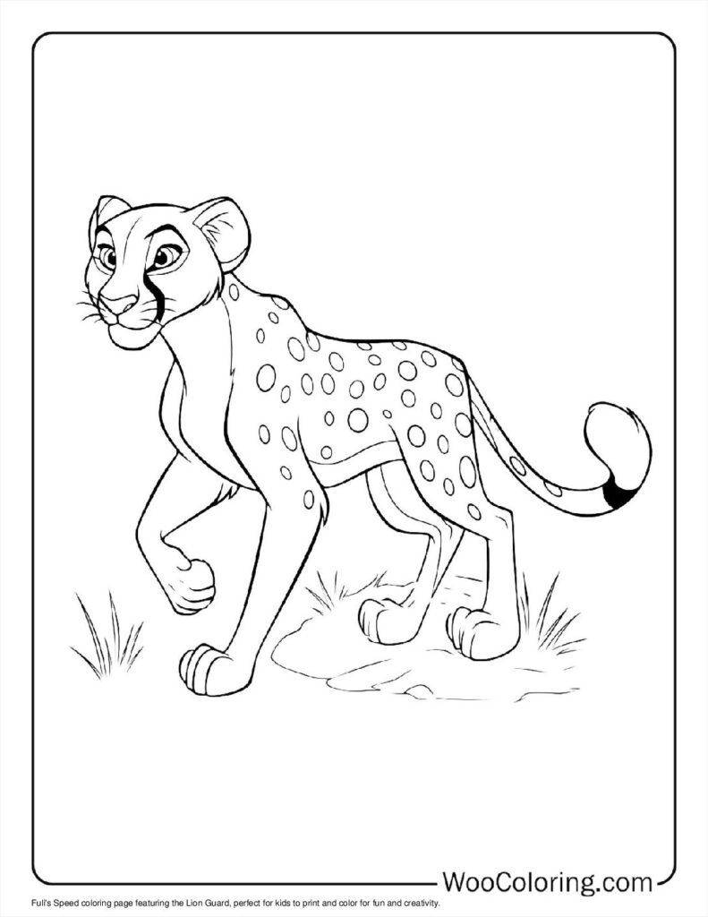 Fuli’s Speed with Lion Guard Coloring Page For Kids