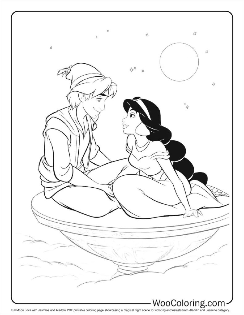Full Moon Love with Jasmine and Aladdin