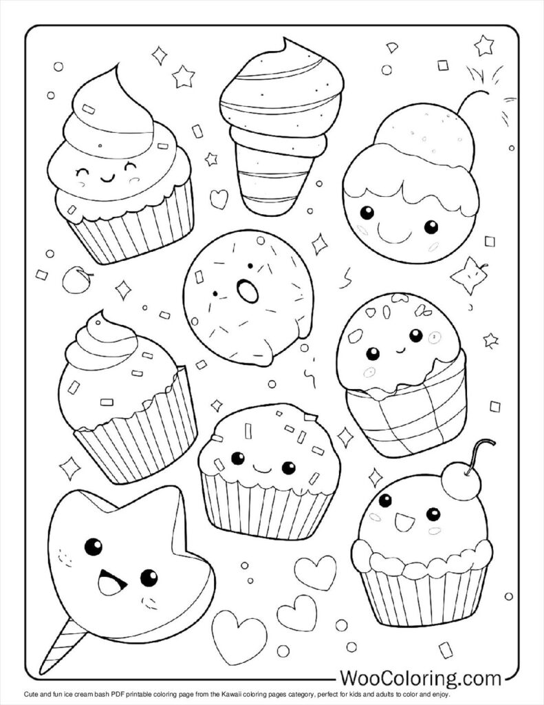 100  Kawaii coloring pages  Free PDF To Print  - 68