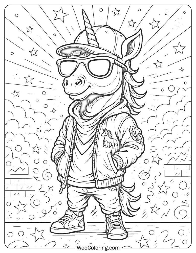 Fun Street Style Cool Stylish Unicorn