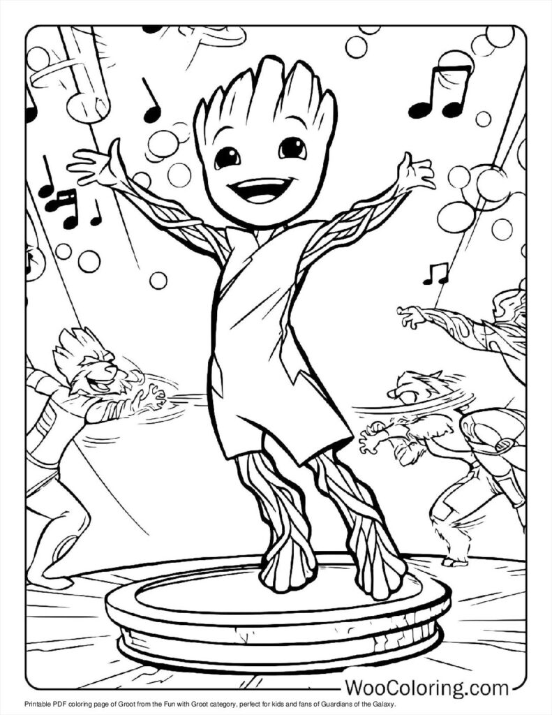 Fun with Groot Coloring Page