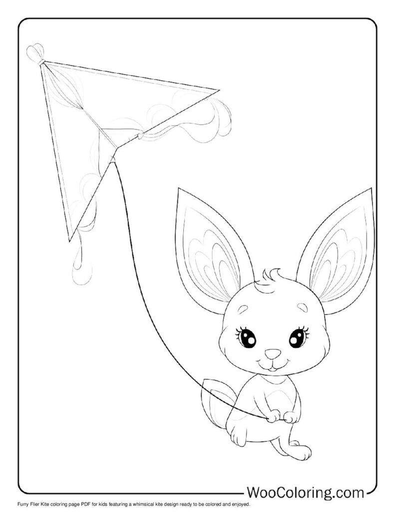 100  Kite coloring pages  Free PDF To Print  - 7