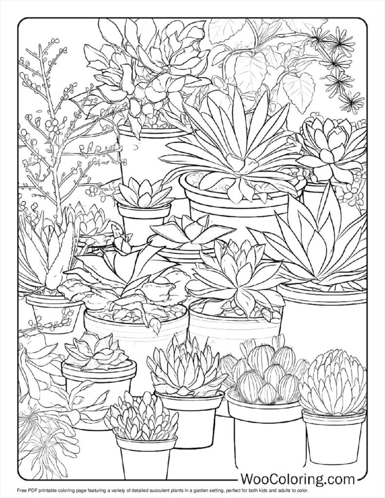 100  Succulent coloring pages  Free PDF To Print  - 58