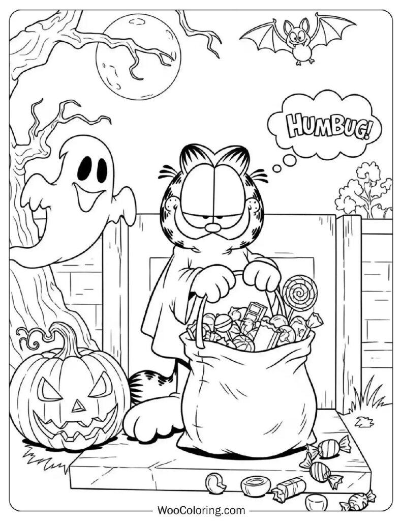 Garfield’s Trick-or-Treat Night coloring page