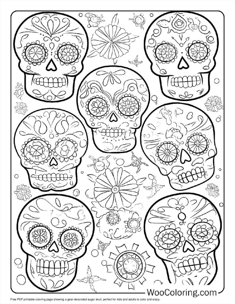 100  Sugar Skulls coloring pages  Free PDF To Print  - 61