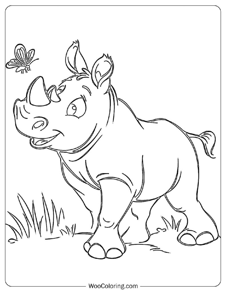 100  Rhino coloring pages  Free PDF To Print  - 13