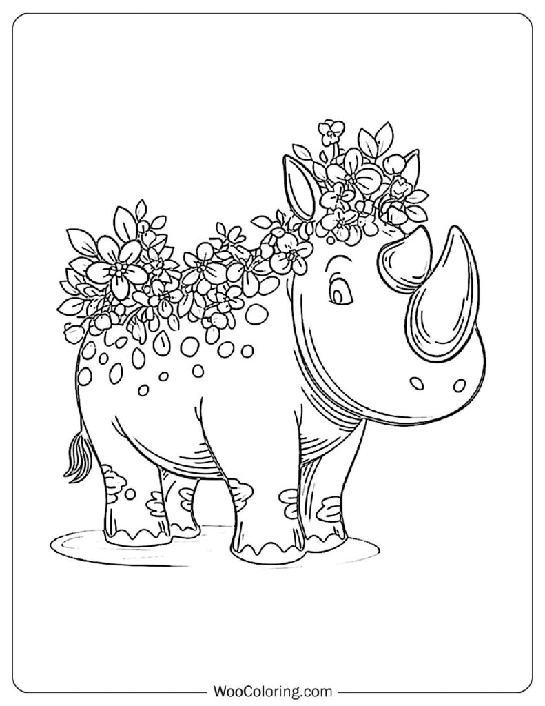100  Rhino coloring pages  Free PDF To Print  - 71