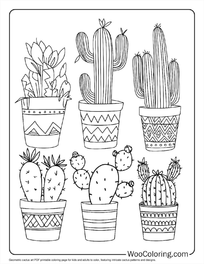 100  Cactus coloring pages  Free PDF To Print  - 58
