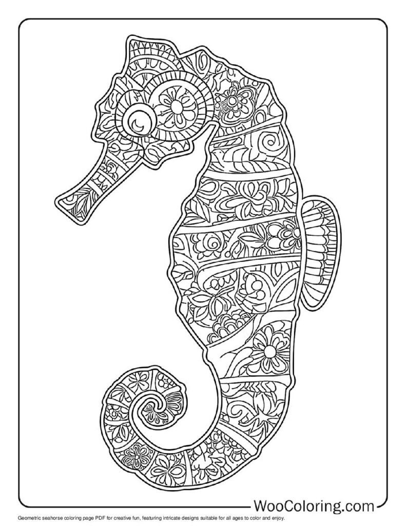 100  Seahorse coloring pages  Free PDF To Print  - 41