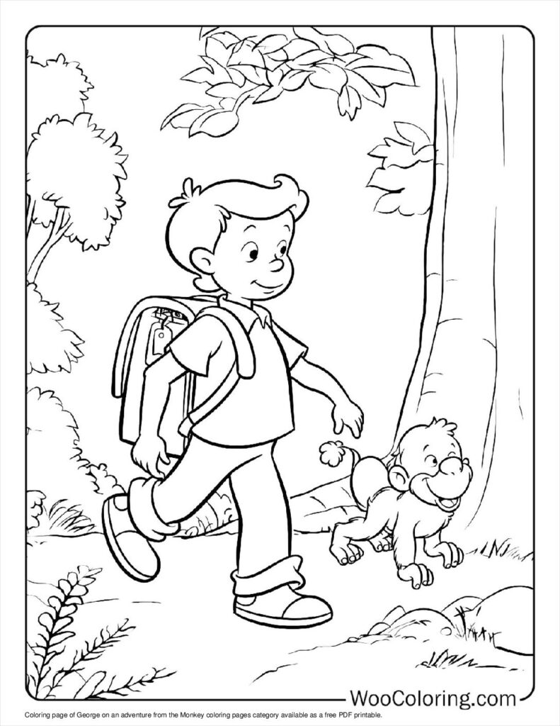 100  Monkey coloring pages  Free PDF To Print  - 59