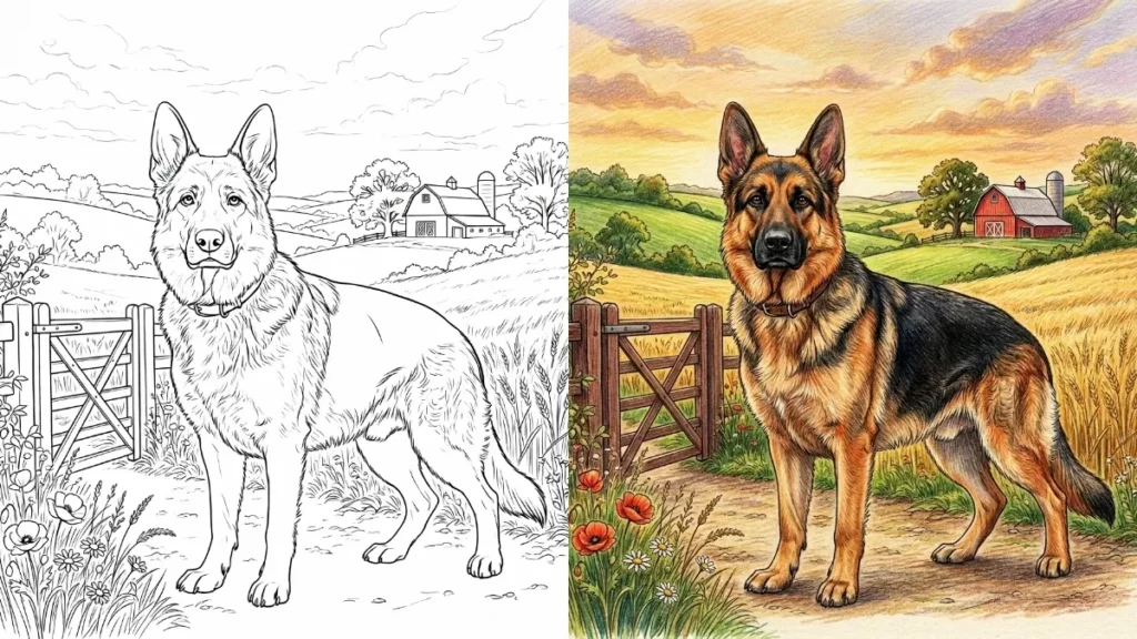 German Shepherd Coloring Pages