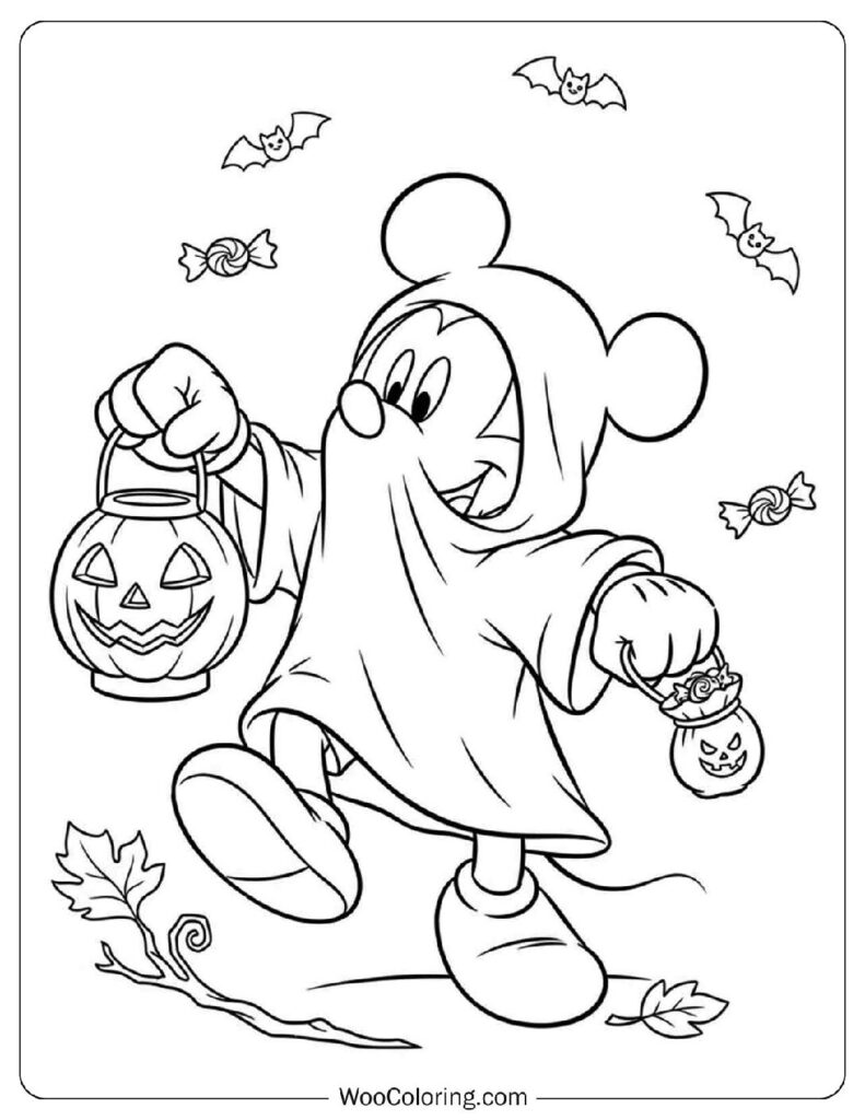 Ghost Mickey Mouse on a Halloween Night