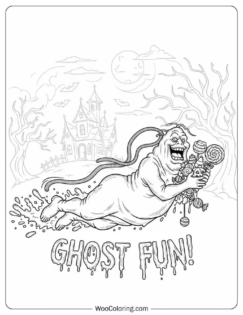 Ghostbusters Slimer Surprise coloring page