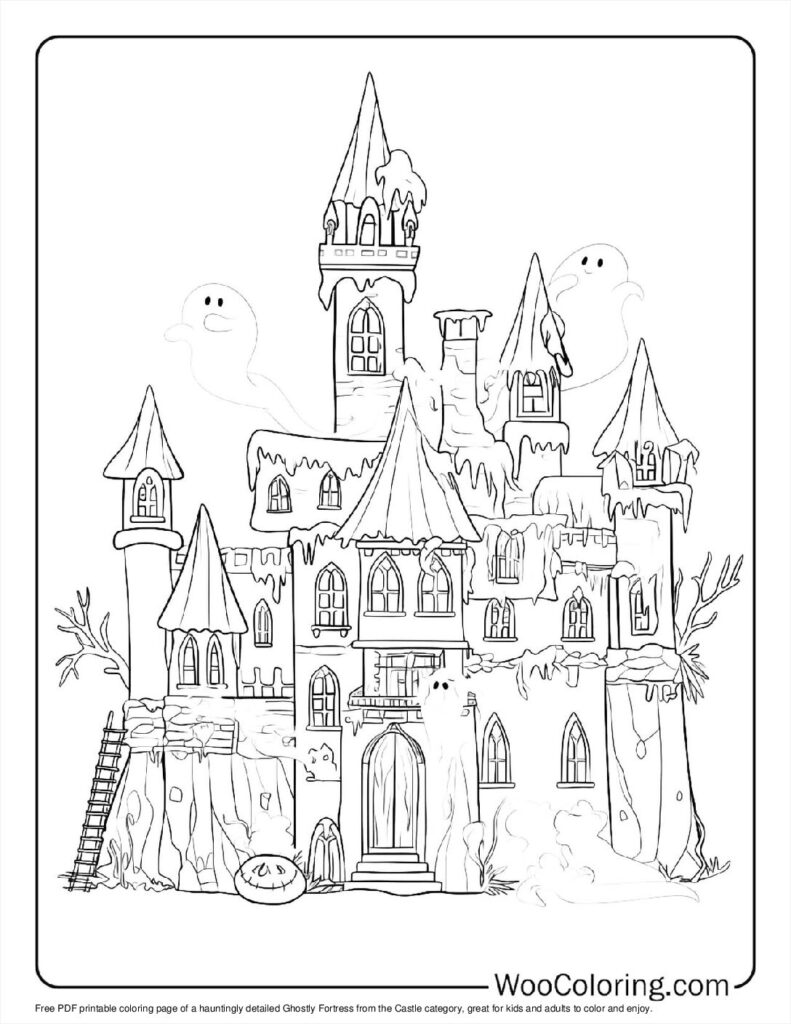 100  Castle coloring pages  Free PDF To Print  - 91