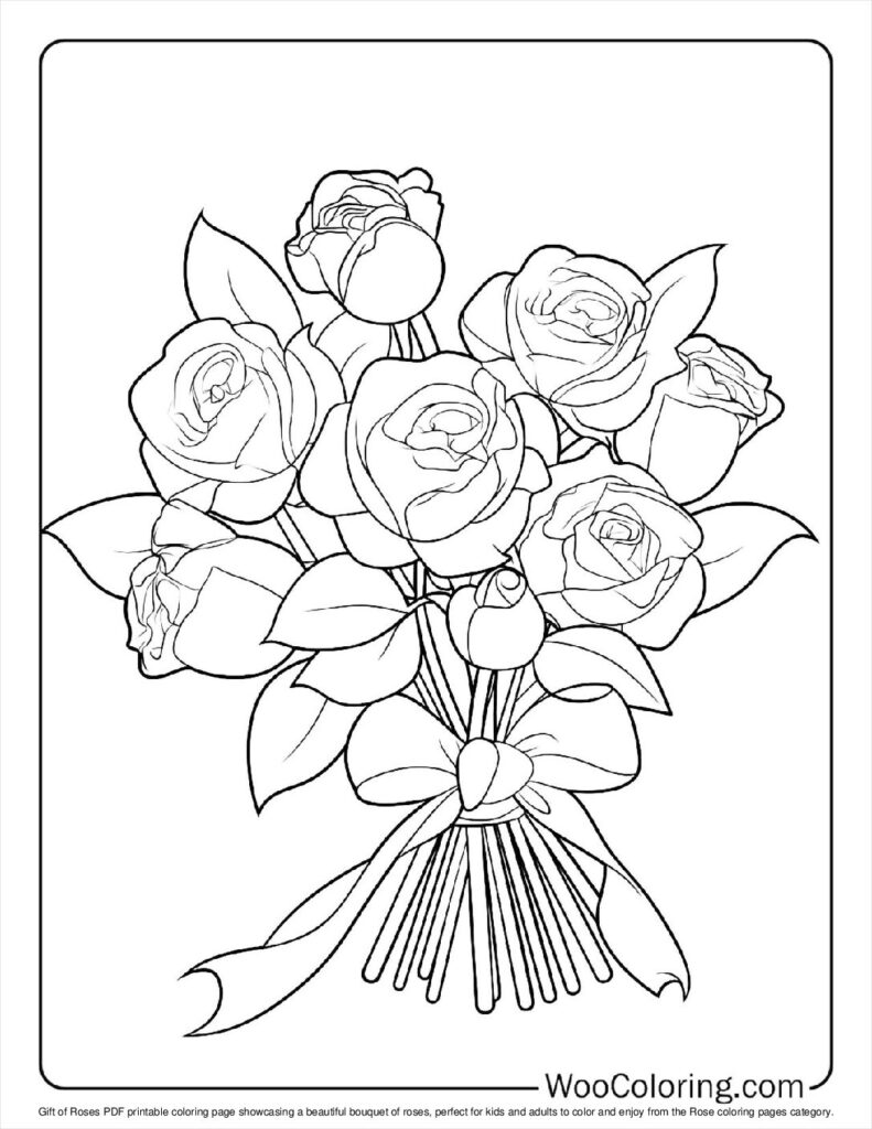 100  Rose coloring pages  Free PDF To Print  - 60