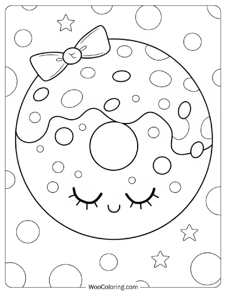 26 Donut Coloring Pages  Free PDF To Print  - 9
