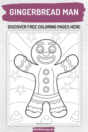 Gingerbread Man coloring pages designs for kids
