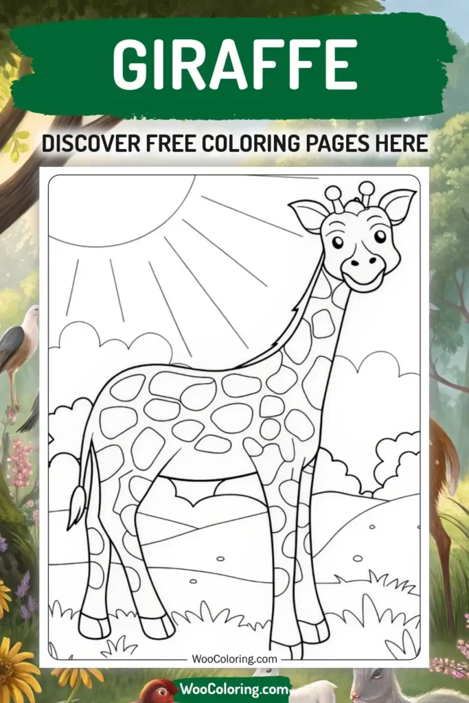 Giraffe coloring pages designs from animal