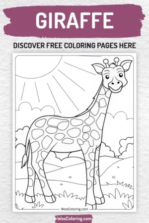 Giraffe coloring pages designs for kids