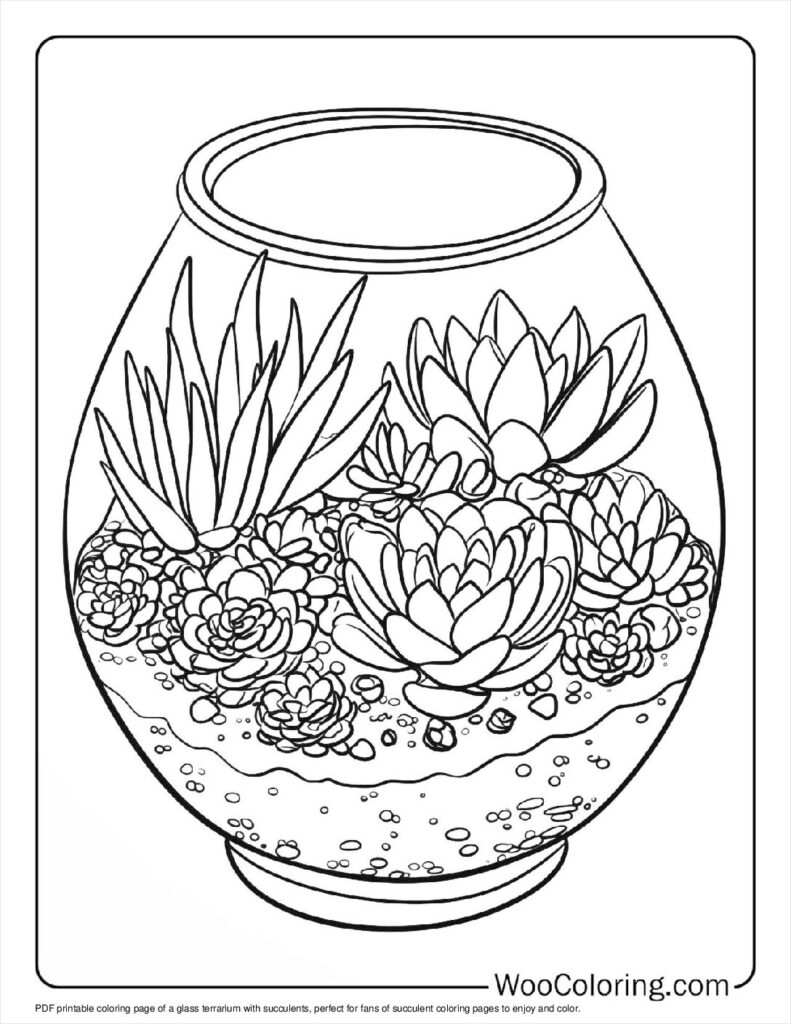100  Succulent coloring pages  Free PDF To Print  - 93