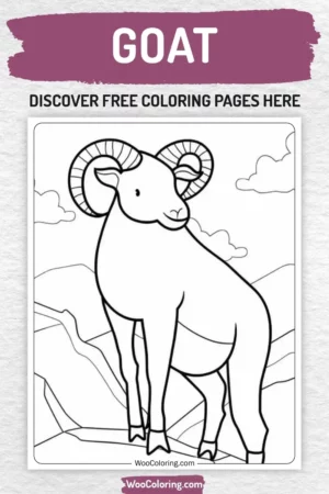 Goat coloring pages designs for kids