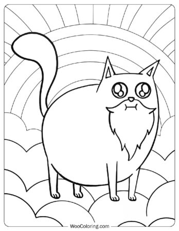 Godcat Majestic Cat on Clouds Coloring Page