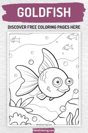 Goldfish coloring pages designs for kids