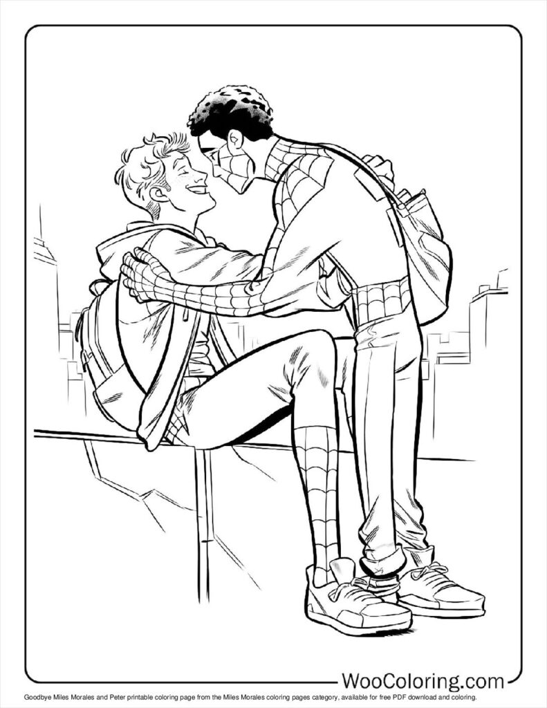 Goodbye Miles Morales and Peter Coloring Page