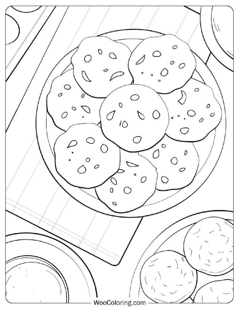 Food coloring page of Gooey Chocolate Chip Cookies