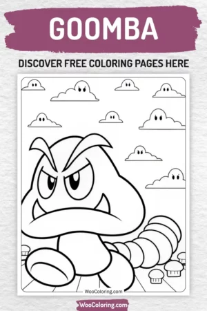 Goomba coloring pages designs for kids