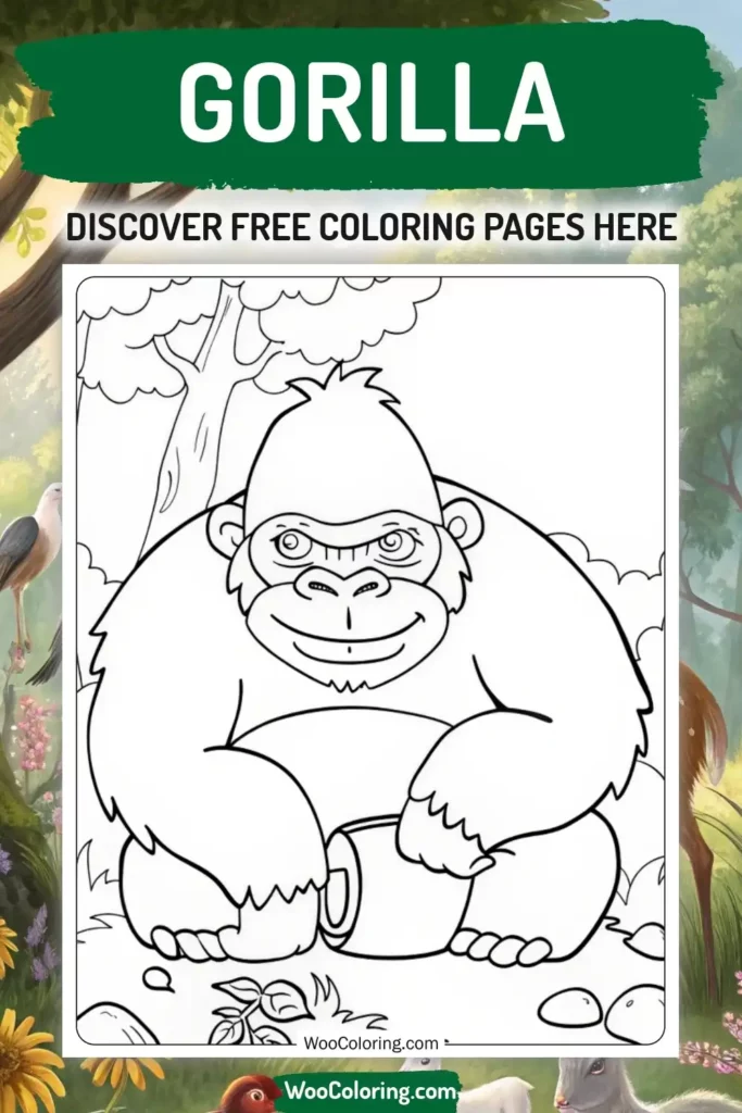 Gorilla coloring pages designs from animal
