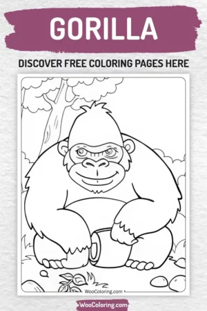Gorilla coloring pages designs for kids