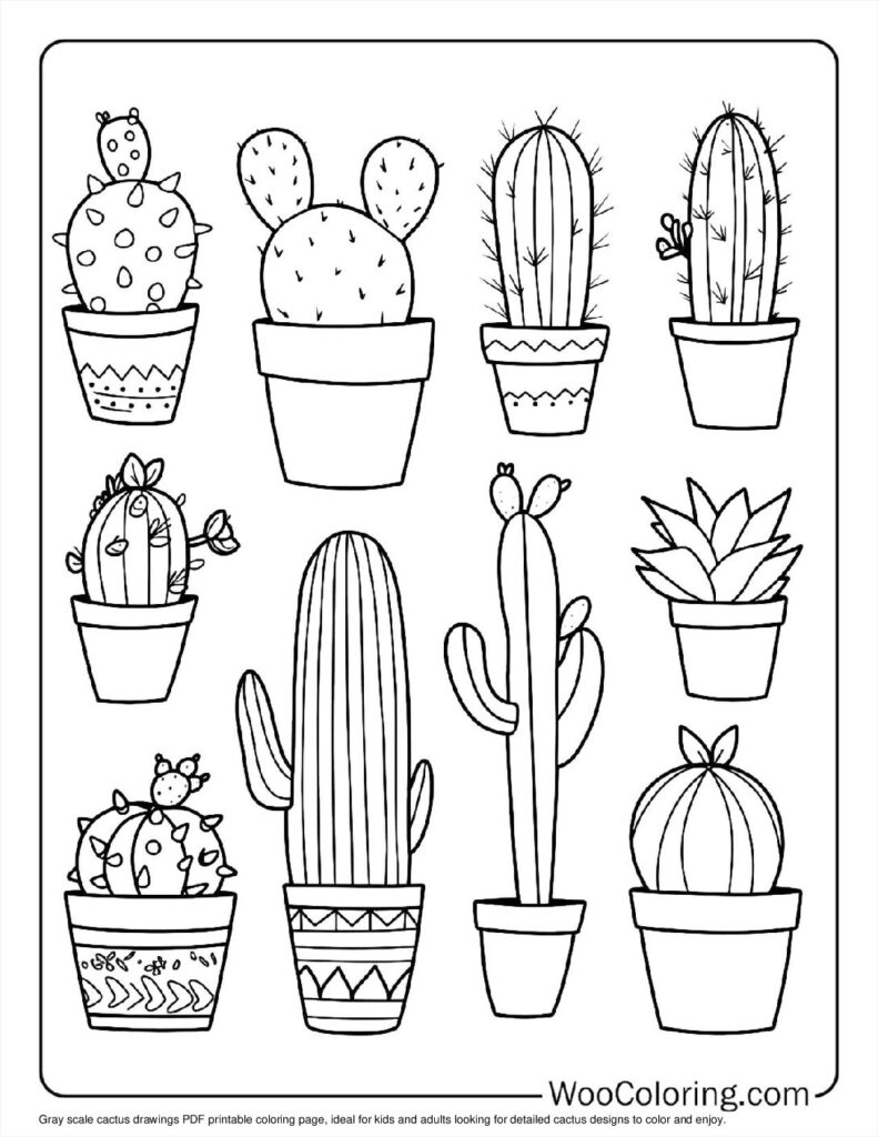 100  Cactus coloring pages  Free PDF To Print  - 19