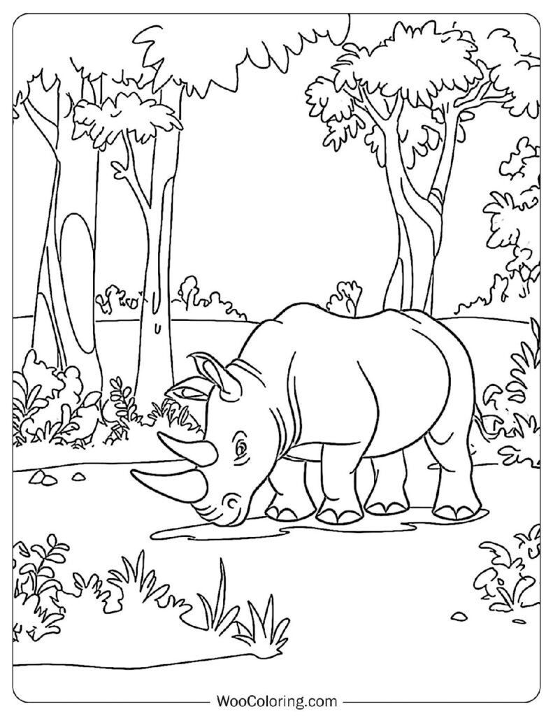 100  Rhino coloring pages  Free PDF To Print  - 34