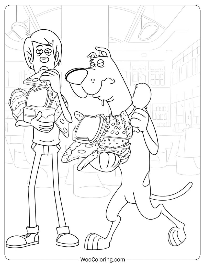 Scooby Doo the Hungry Great Dane Exploring a Busy Food Court