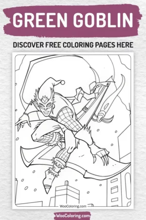 Green Goblin coloring pages designs for kids