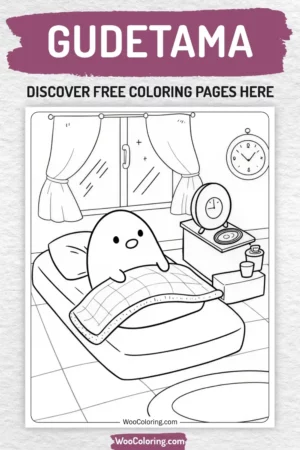 Gudetama coloring pages designs for kids