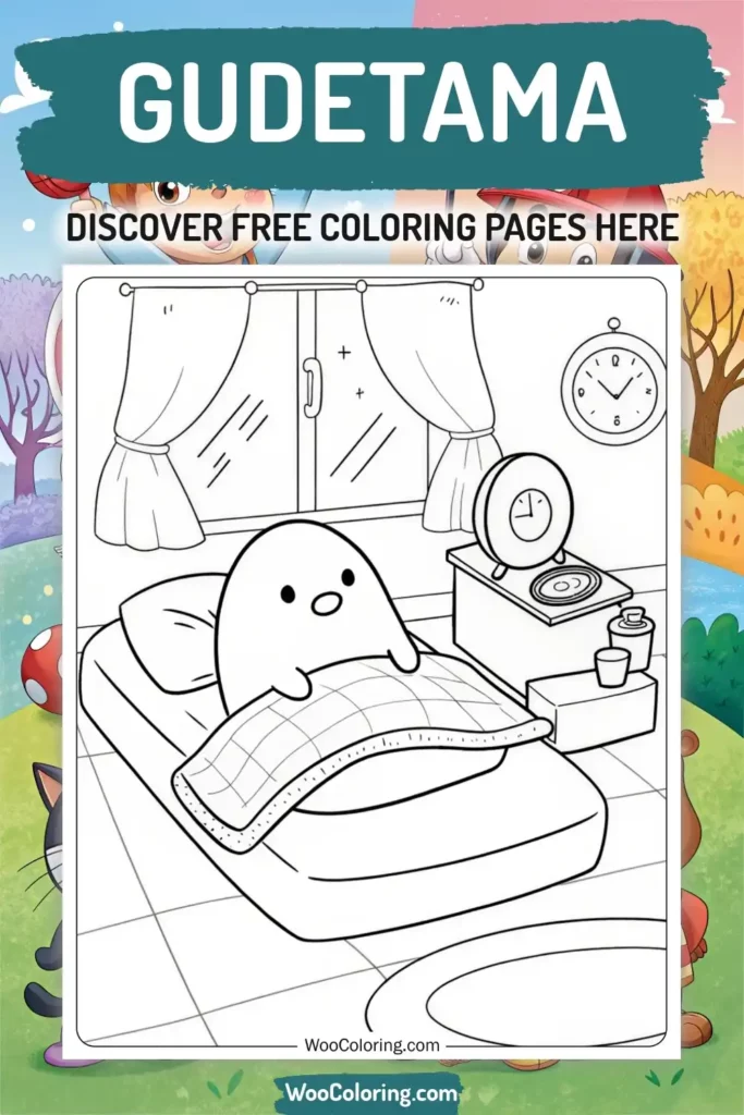 Gudetama coloring pages designs from TV Show