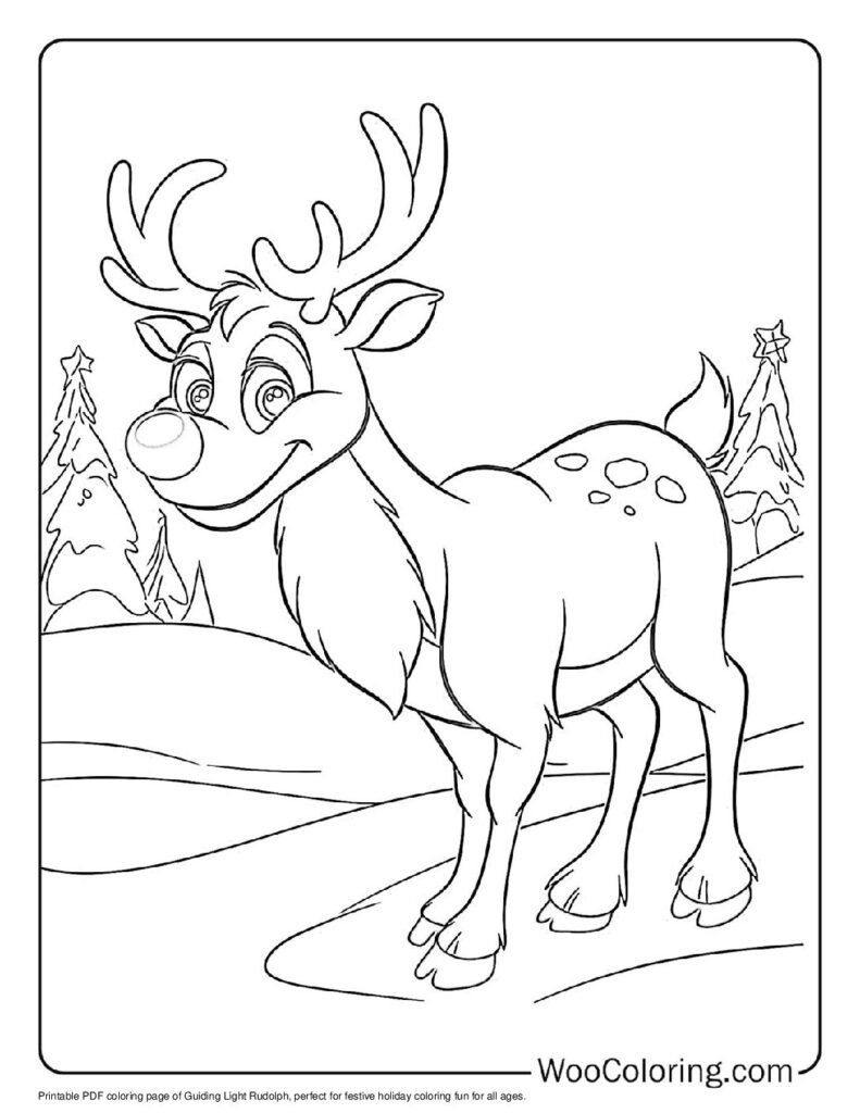 100  Rudolph coloring pages  Free PDF To Print  - 51