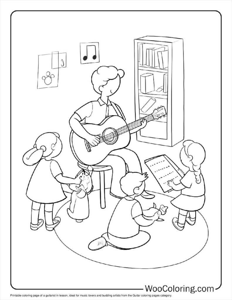 100  Guitar coloring pages  Free PDF To Print  - 26