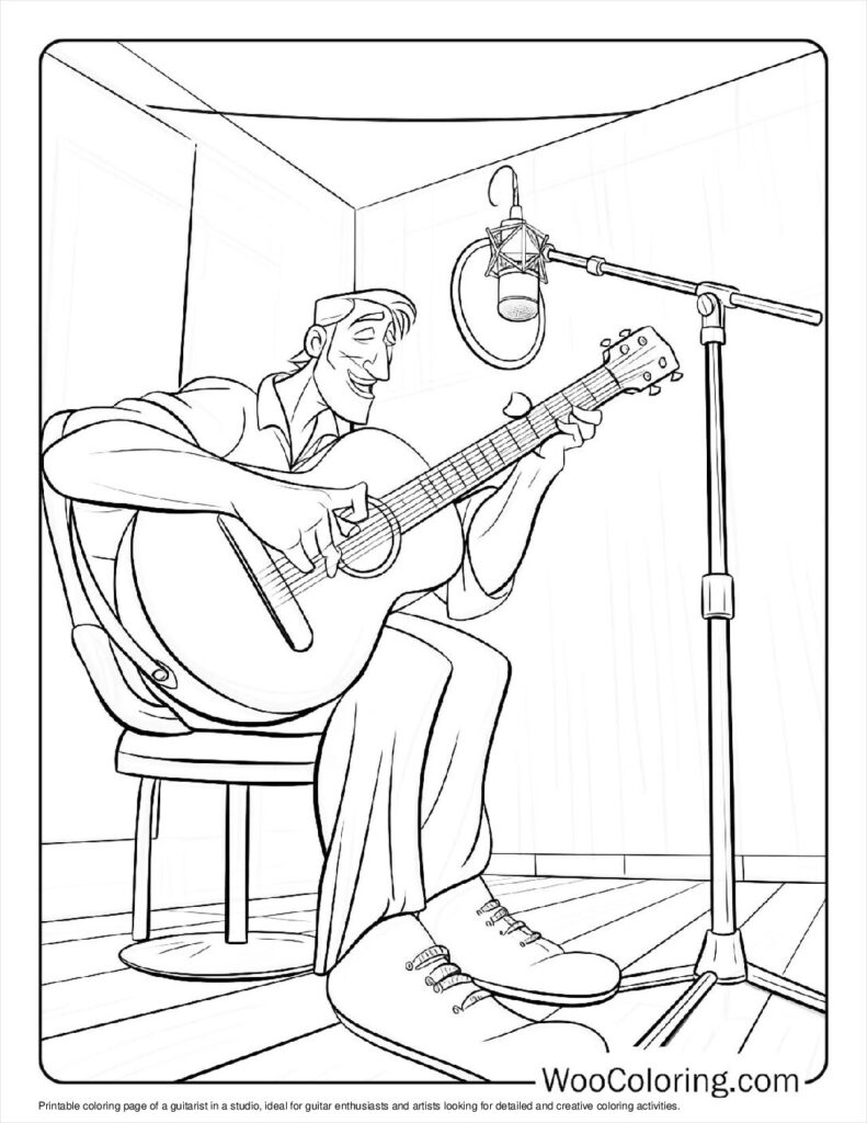 100  Guitar coloring pages  Free PDF To Print  - 78