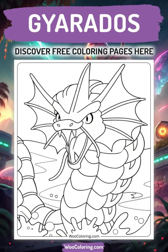 Gyarados coloring pages designs from video game