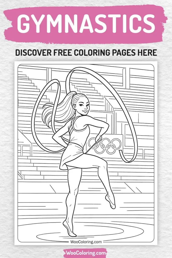 Gymnastics coloring pages designs for girls