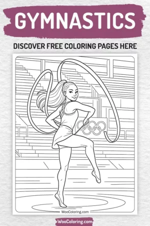 Gymnastics coloring pages designs for kids