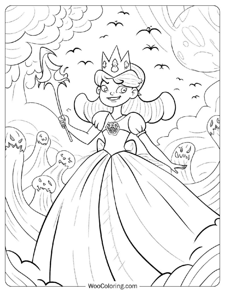 Halloween Princess of Spooky Magic To Color