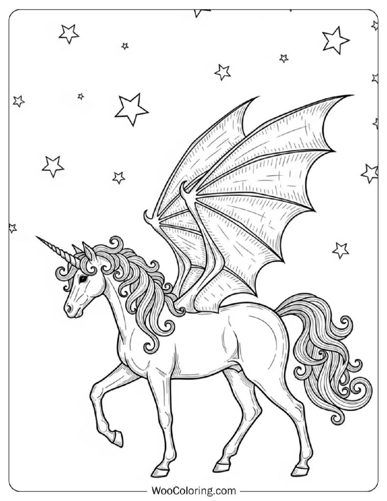 Halloween Unicorn Fantasy coloring page