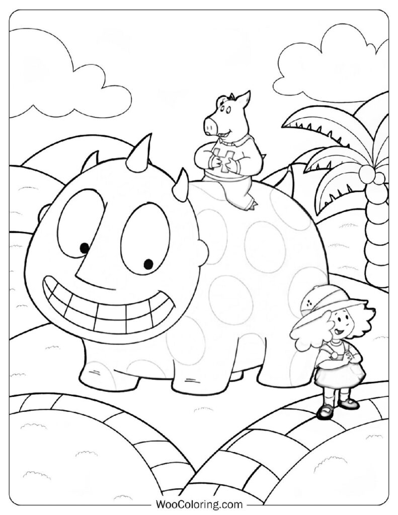 Hamilton Hocks As Cow Coloring Sheet From Maggie And The Ferocious Beast