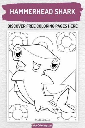 Hammerhead Shark coloring pages designs for kids